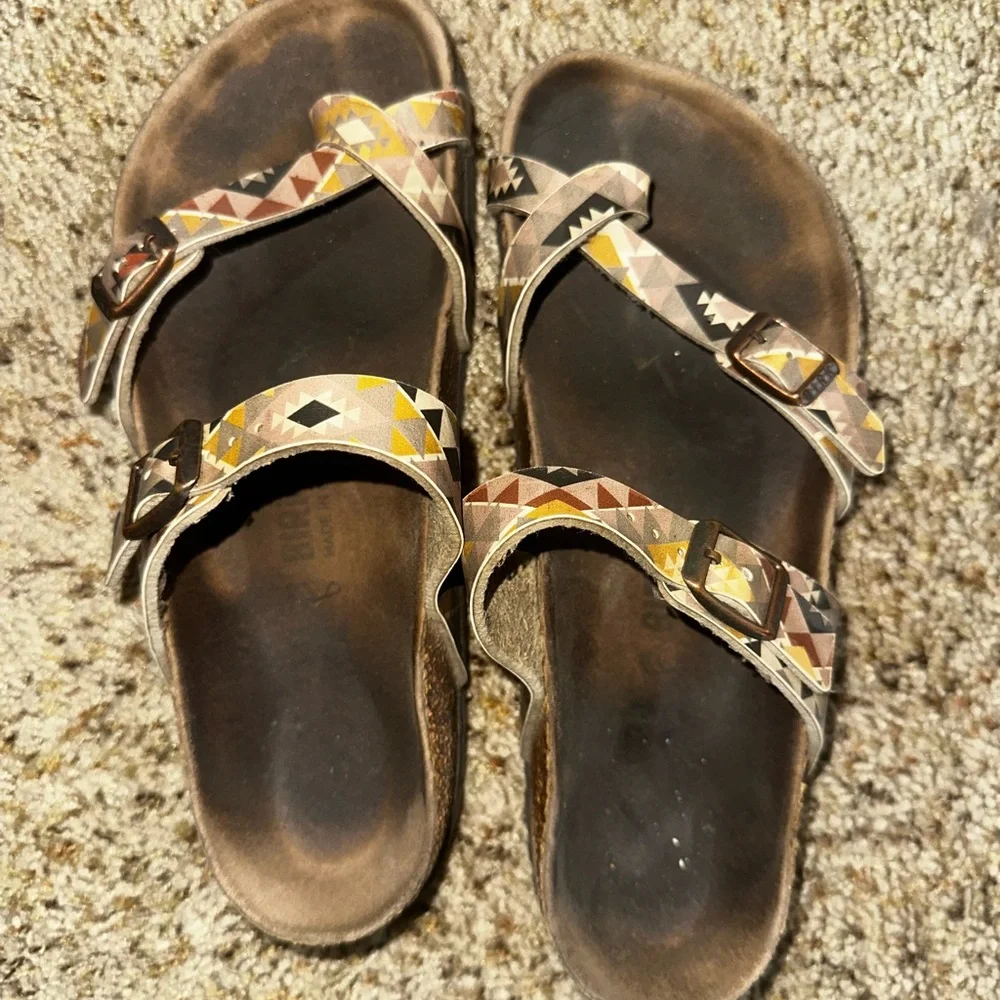 Birkenstock Mayari Vegan Birko-Flor Sandel Ethnic 38 RARE - Picture 3 of 7